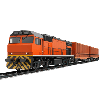 3D Logistic Train side view isolate on transparency background png