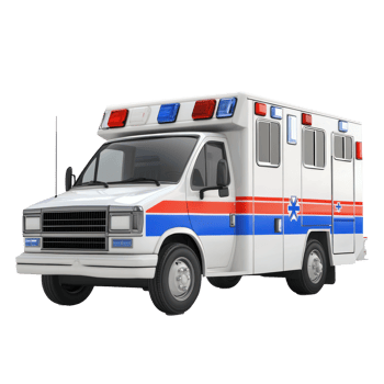3d Emergency Ambulance isolate on transparency background png