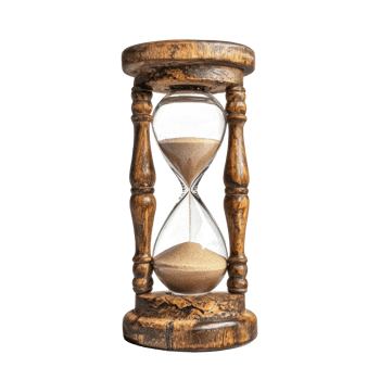Empty hourglass isolate on transparency background png