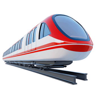 3D Monorails isolate on transparency background png
