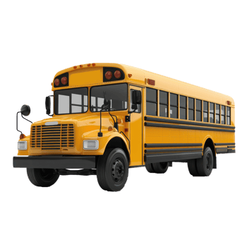 3d School Bus side view isolate on transparency background png
