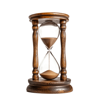 Empty hourglass isolate on transparency background png