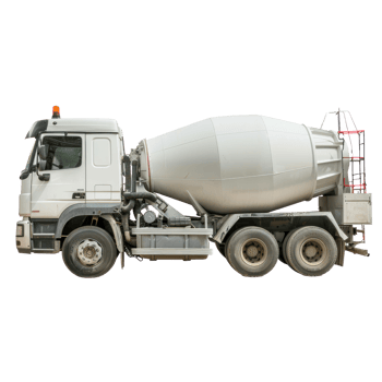 Cement Mixer Truck side view full length isolate on transparency background png