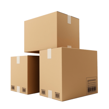 3D Cardboard box stack isolate on transparency background png