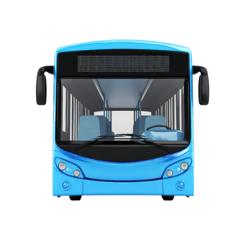3d City Bus front view isolate on transparency background png