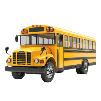 3d School Bus isolate on transparency background png
