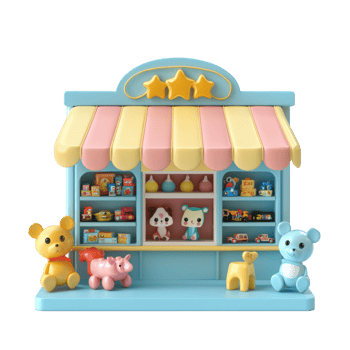 3D Toy Store front view isolate on transparency background png