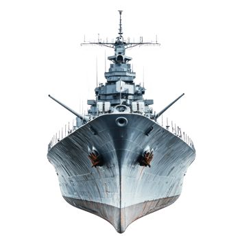 Battleship isolate on transparency background png