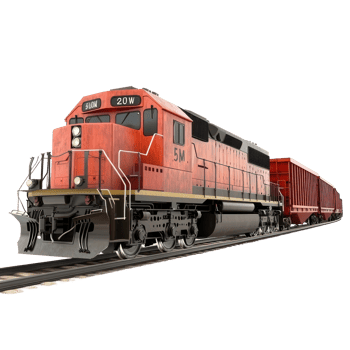 3D Freight Trains side view isolate on transparency background png