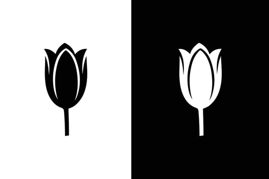 Tulip flower icon. Tulip flower icon silhouette illustration white background. vector
