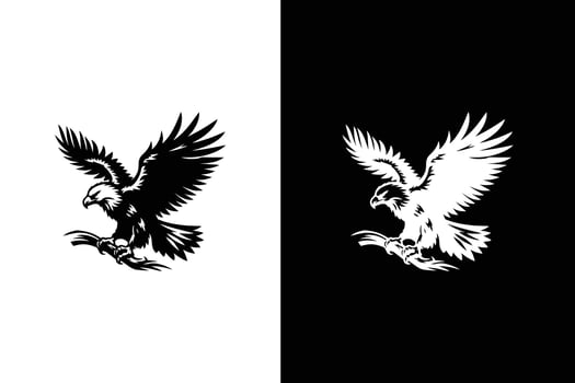 Eagle icon illustration. Eagle logo and icon design concept black white vector