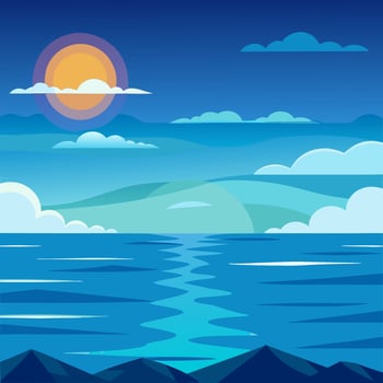 Sea and sky background illustration vector
