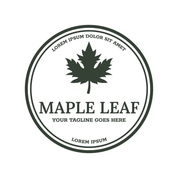 A maple leaf logo with a white background vector