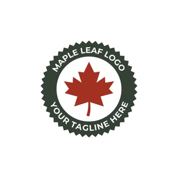A maple leaf logo on a white background vector
