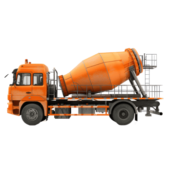 Cement Mixer Truck side view full length isolate on transparency background png