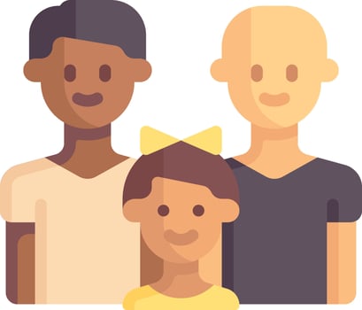 Family icon with two people and a child vector
