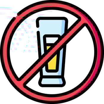 No alcohol sign with a glass of beer vector
