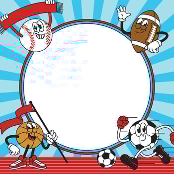 Frame Background with Sport Character vector