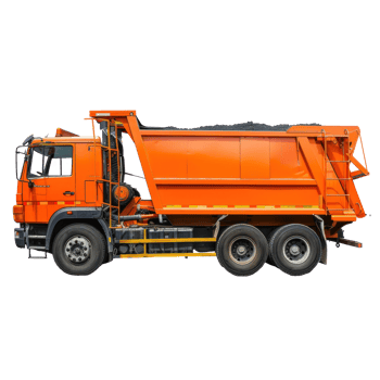 Garbage Truck side view full length isolate on transparency background png