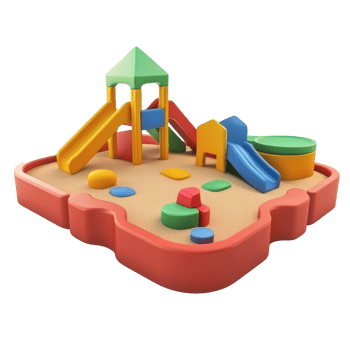 3d Sandboxes playground front view isolate on transparency background png