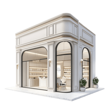 3D Beauty Store front view isolate on transparency background png