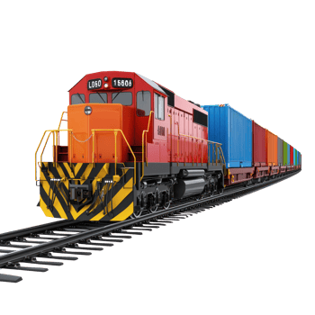 3D Logistic Train isolate on transparency background png