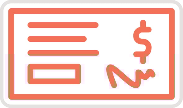 Bank cheque Icon Design Illustration vector
