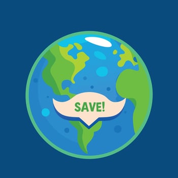 Trendy Logo of Earth simple Icon Mascot Design vector