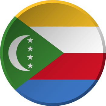 Comoros flag with circular concave button design png