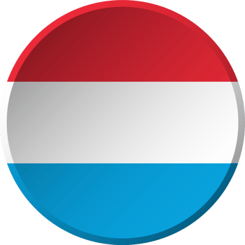 Luxembourg flag with circular concave button design png
