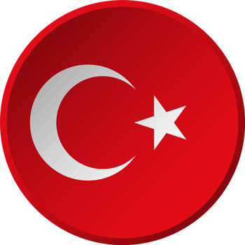 Turkey flag with circular concave button design png
