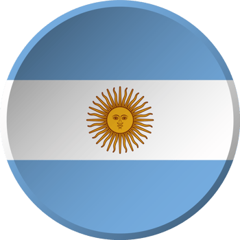 Argentina flag with circular concave button design png