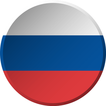 Russia flag with circular concave button design png