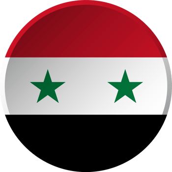 Syria flag with circular concave button design png