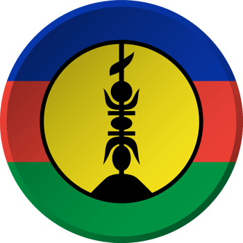 New Caledonia flag with circular concave button design png