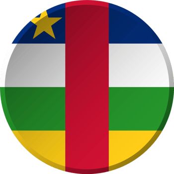 Central African Republic flag with circular concave button design png
