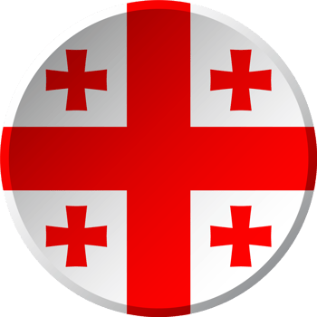 Georgia flag with circular concave button design png