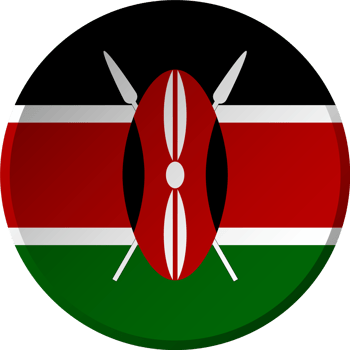 Kenya flag with circular concave button design png