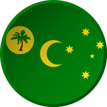 Cocos or Keeling Islands flag with circular concave button design png
