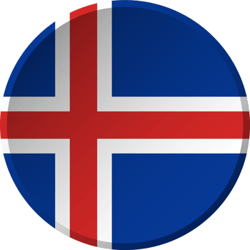 Iceland flag with circular concave button design png