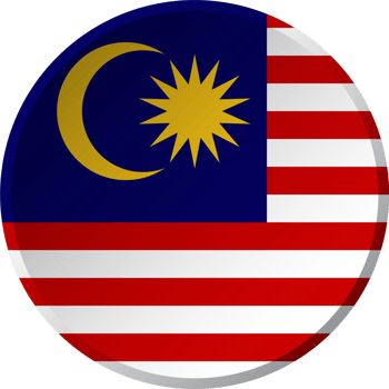 Malaysia flag with circular concave button design png