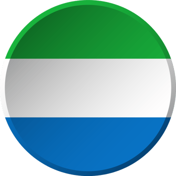 Sierra Leone flag with circular concave button design png