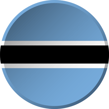 Botswana flag with circular concave button design png