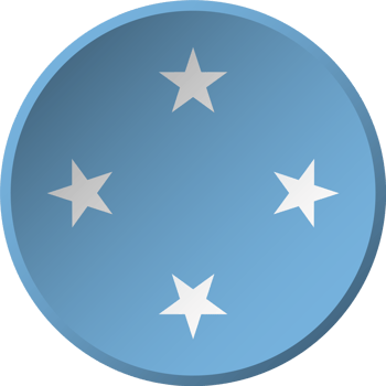 Micronesia flag with circular concave button design png