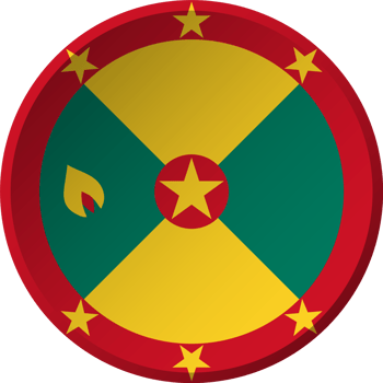 Grenada flag with circular concave button design png
