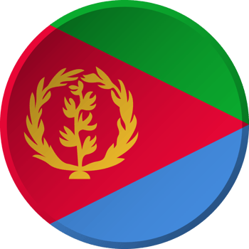 Eritrea flag with circular concave button design png