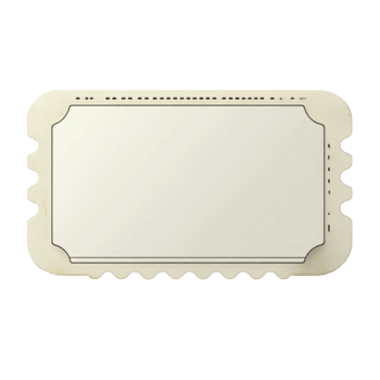 Decorative rectangular mirror with scalloped edges transparent png