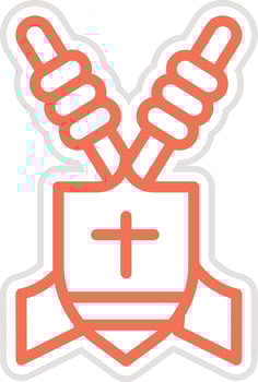 Shield with spear Icon Design Illustration vector