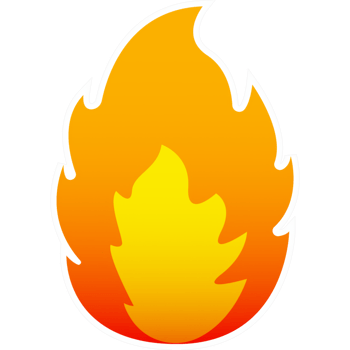 Cartoon banner with fire sticker for web design. Tag price flat illustration. Web banner. png