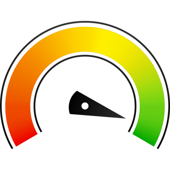 Credit score speedometer set on white background. illustration png